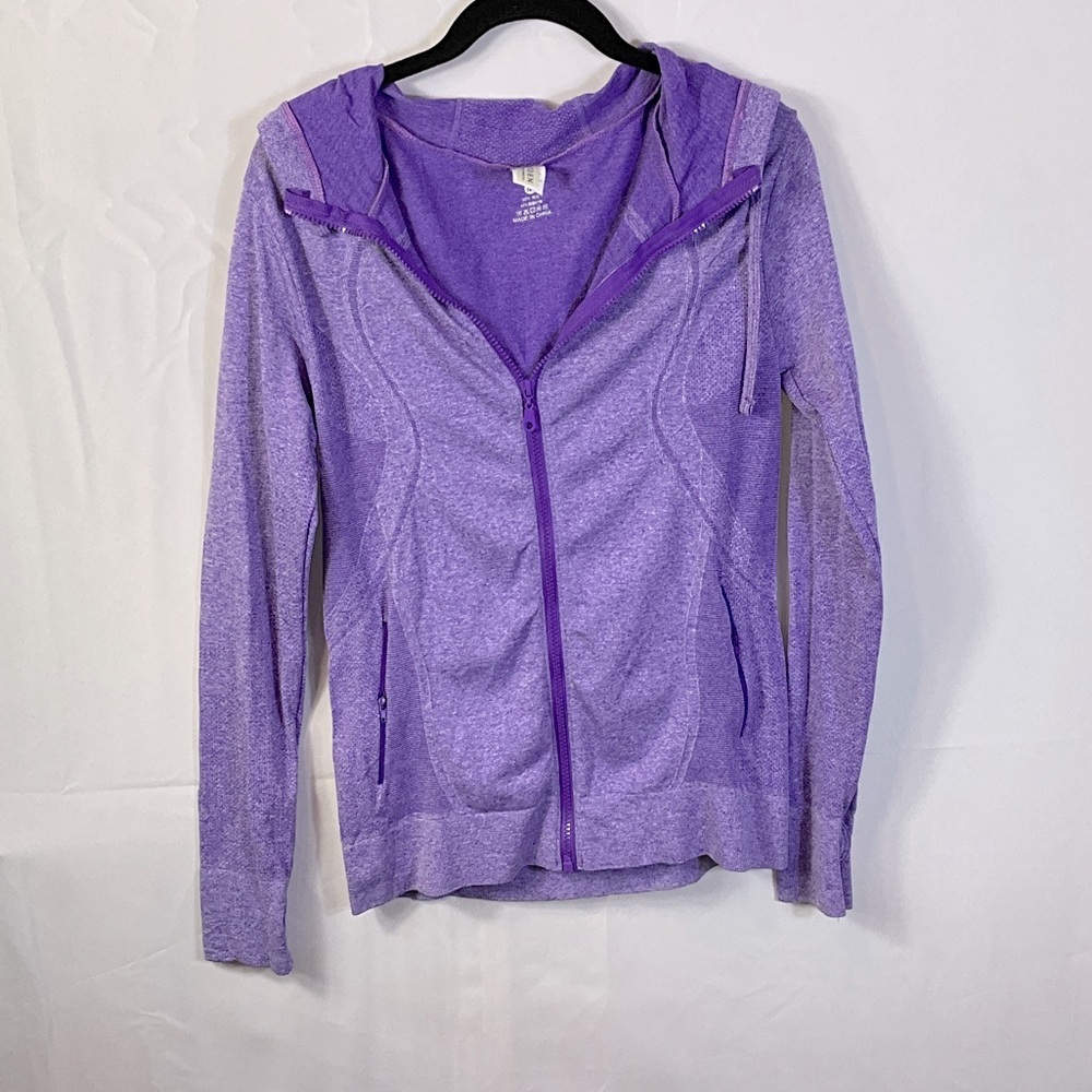 Hayden Lavender Zip-Up Jacket With Zipper Pockets and Thumb Holes Size M New